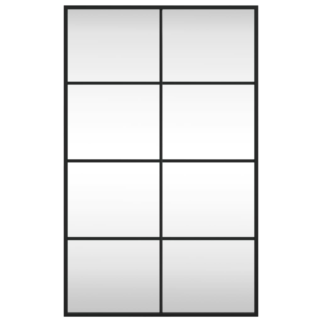 fekete téglalap alakú vas fali tükör 50 x 80 cm