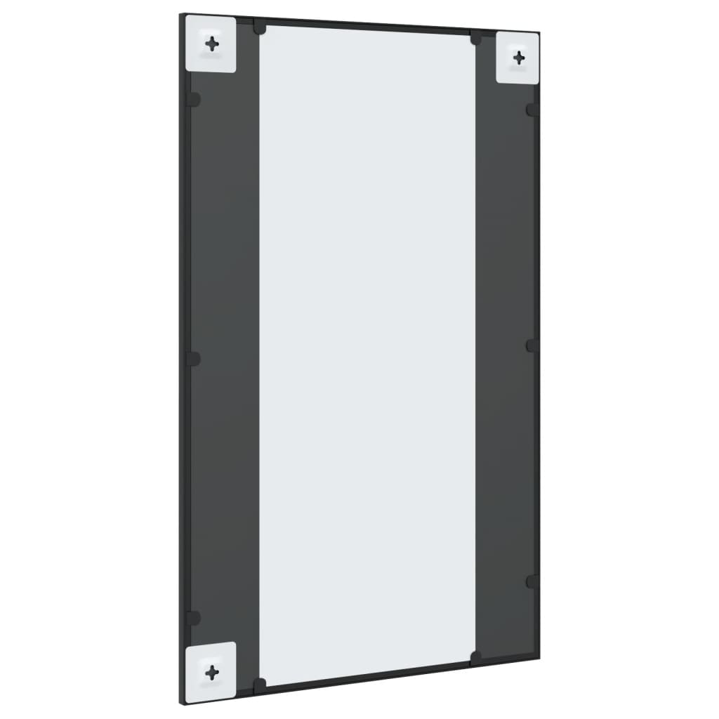 fekete téglalap alakú vas fali tükör 50 x 80 cm