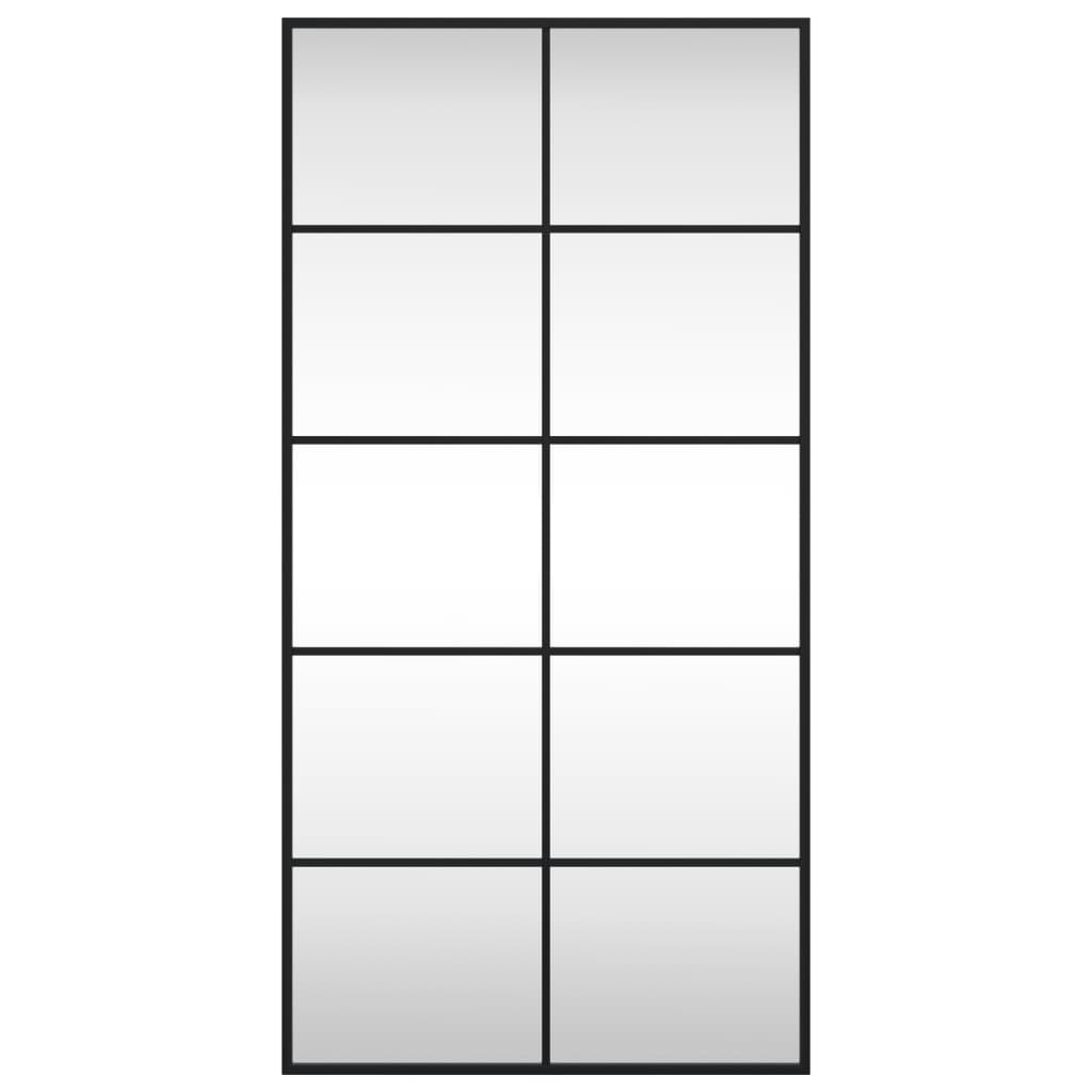 fekete téglalap alakú vas fali tükör 50 x 100 cm