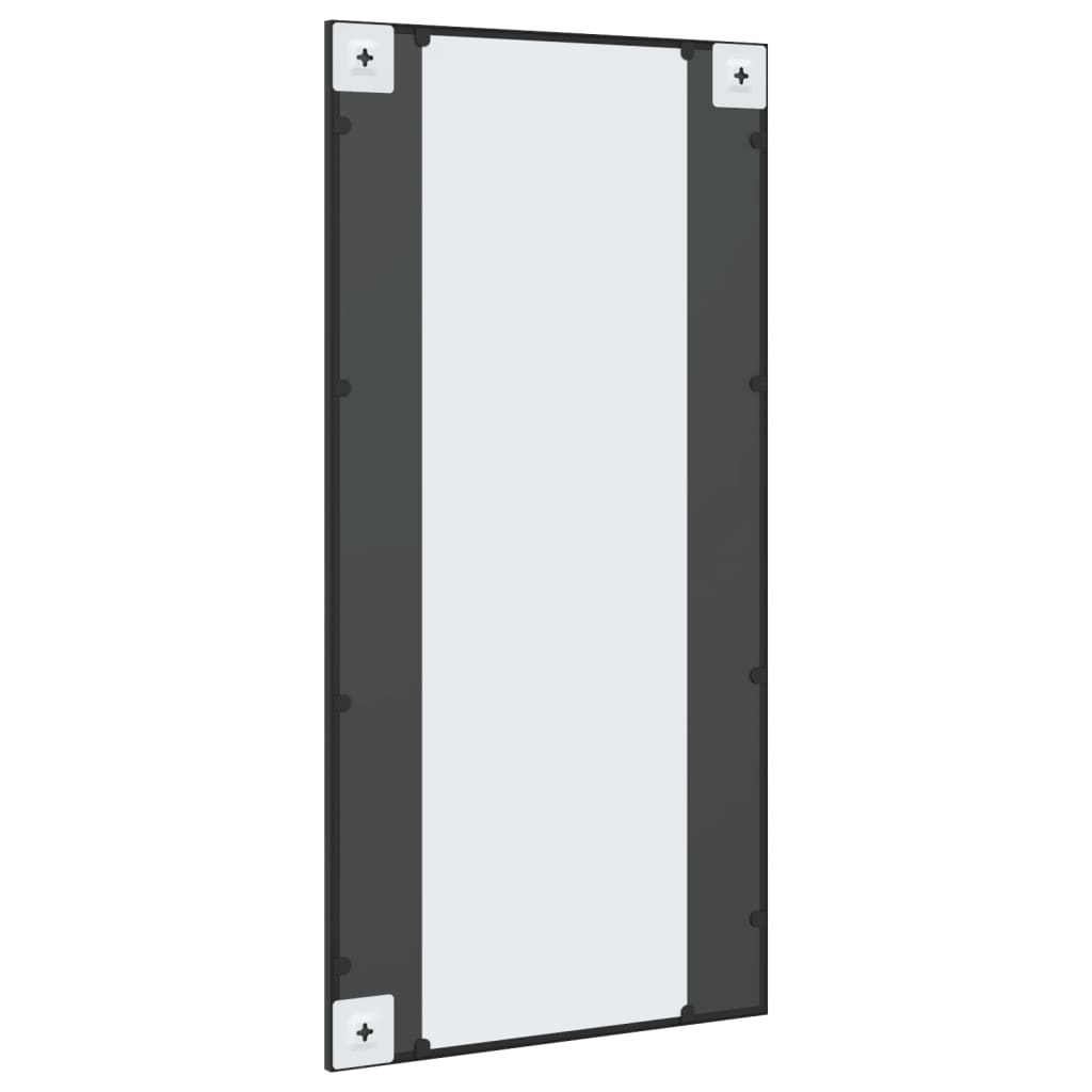 fekete téglalap alakú vas fali tükör 50 x 100 cm