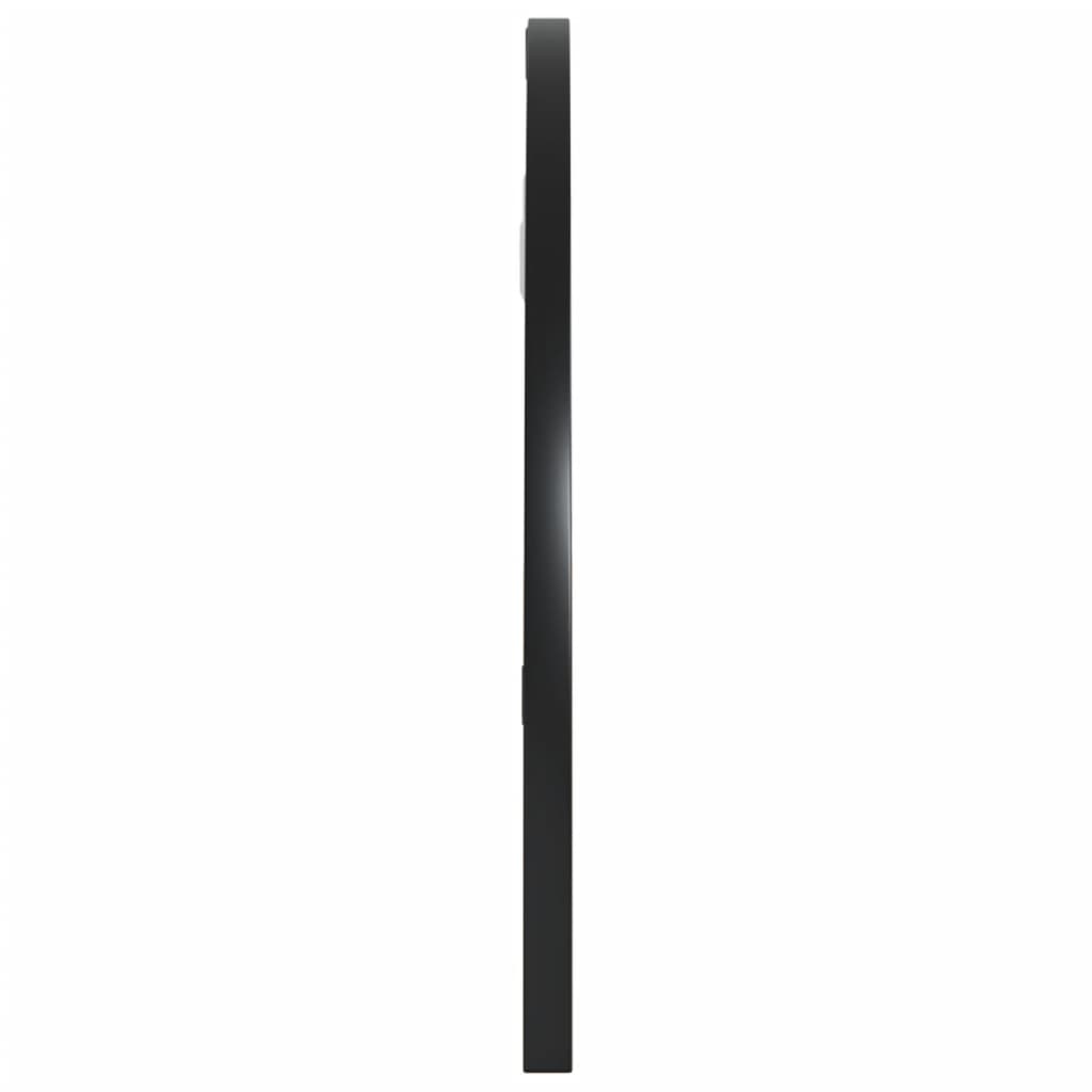 fekete ívelt vas fali tükör 60 x 30 cm