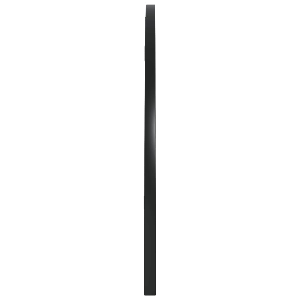 fekete ívelt vas fali tükör 80 x 40 cm