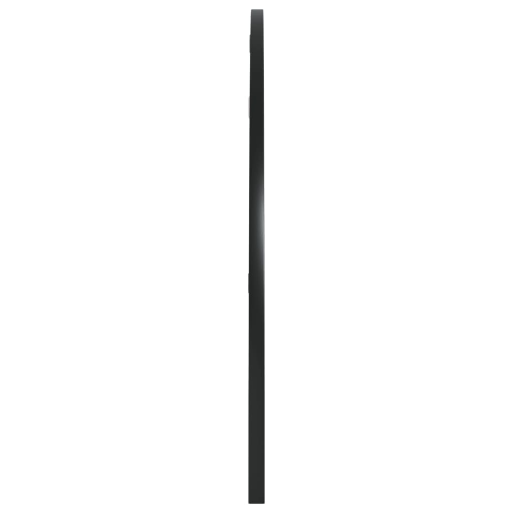 fekete ívelt vas fali tükör 100 x 50 cm