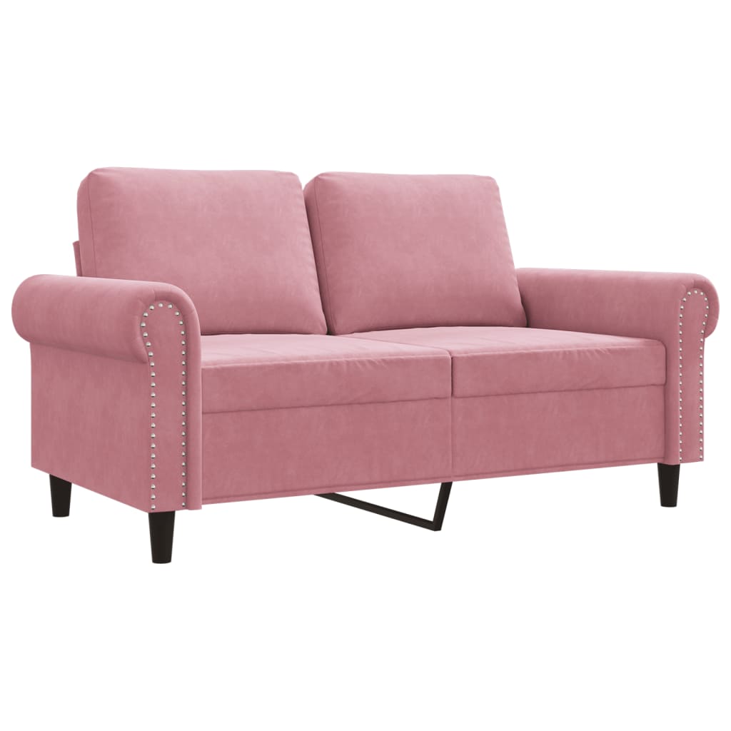 kétszemélyes rózsaszín bársony kanapé 120 cm