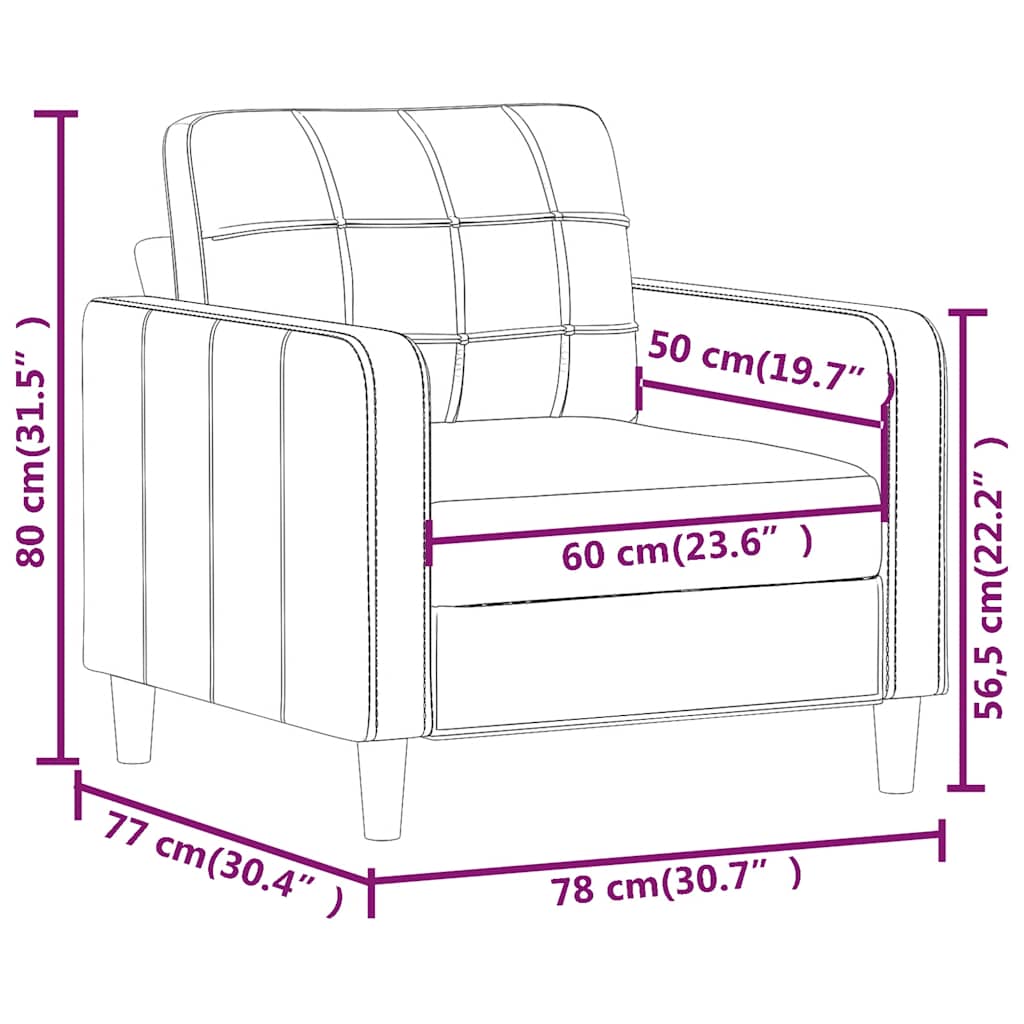 világosszürke szövet kanapéfotel 60 cm
