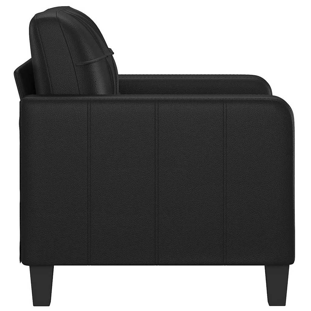 fekete műbőr kanapéfotel 60 cm