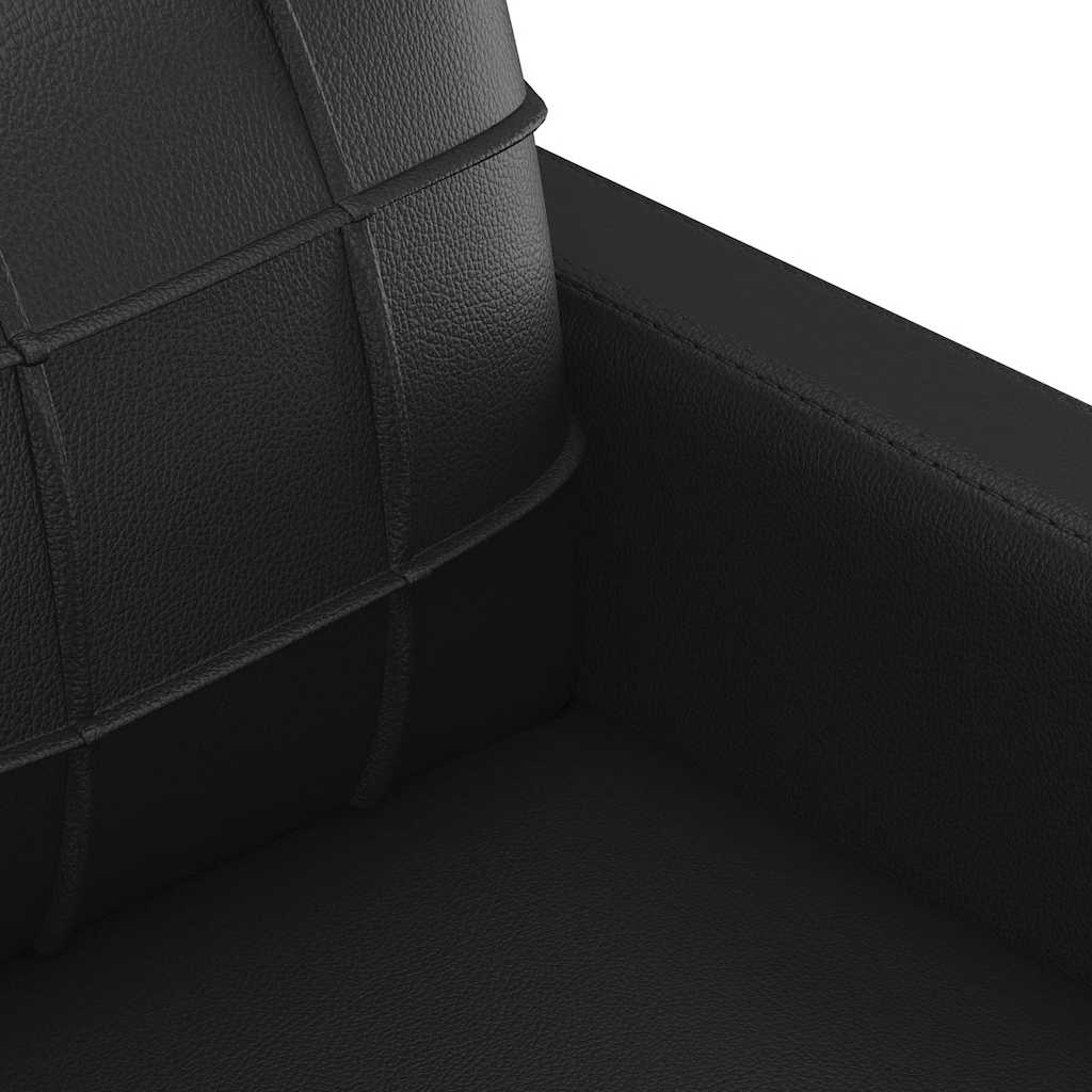 fekete műbőr kanapéfotel 60 cm