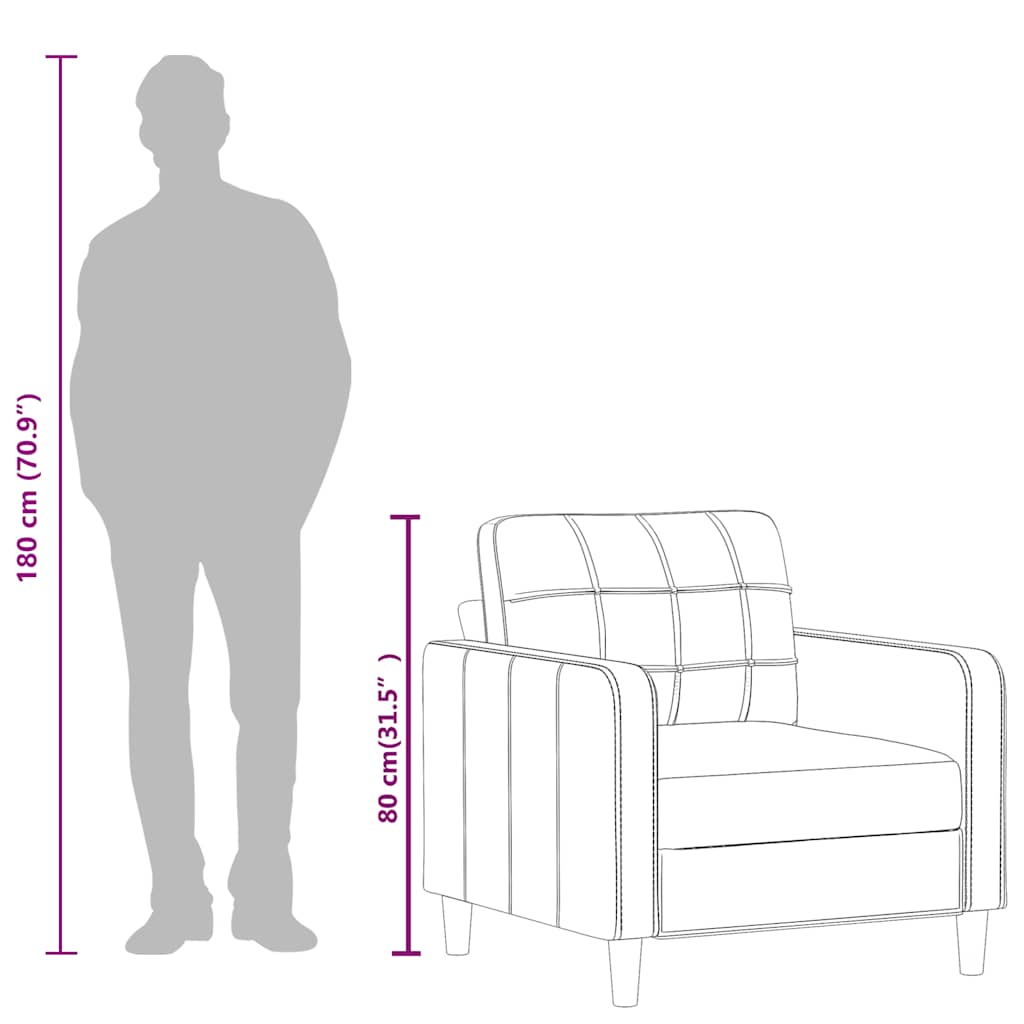 fekete műbőr kanapéfotel 60 cm