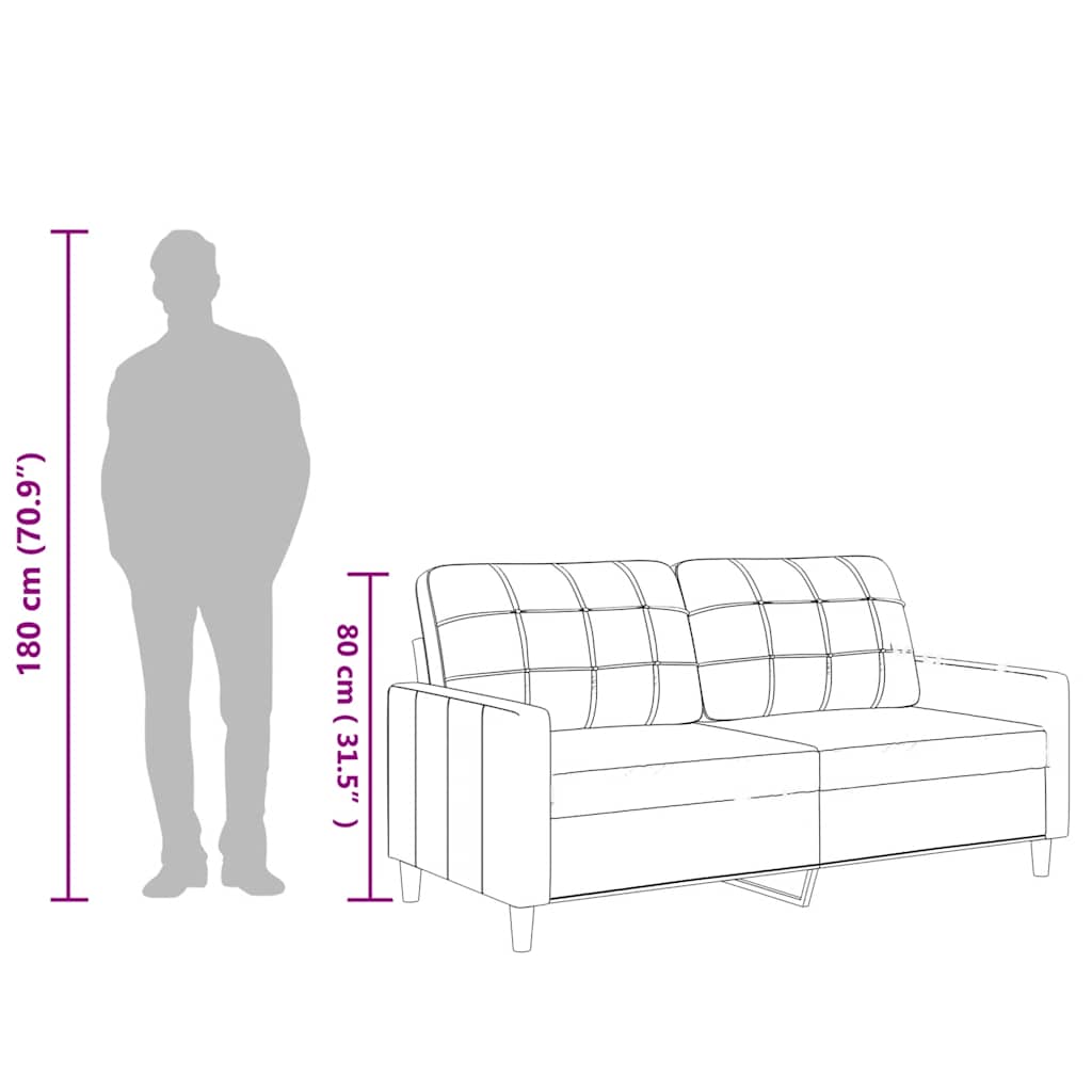 2 személyes fekete műbőr kanapé 140 cm