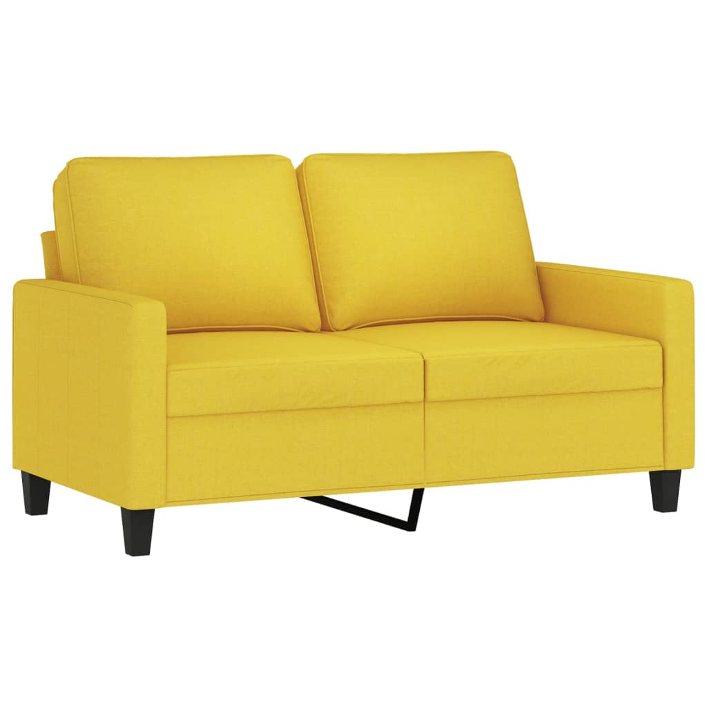 2 személyes világossárga szövet kanapé 120 cm