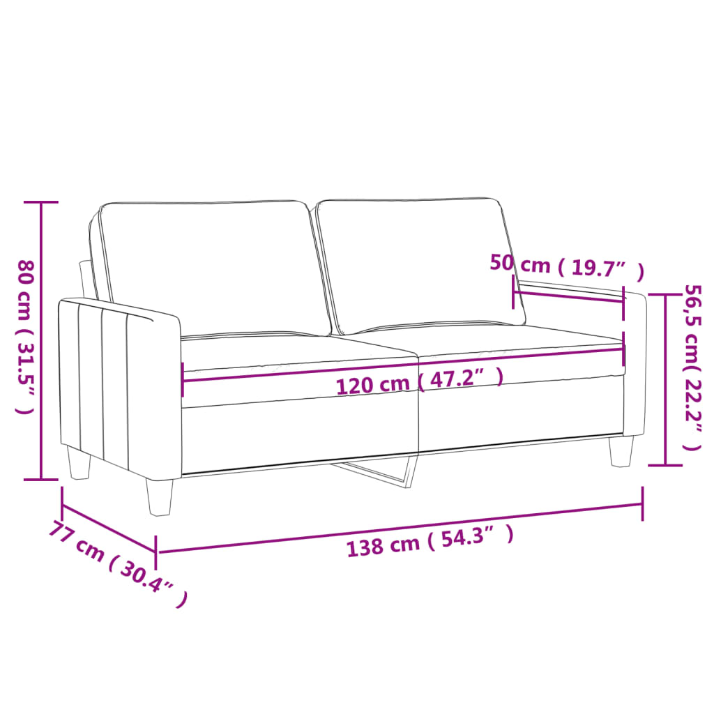 2 személyes világossárga szövet kanapé 120 cm