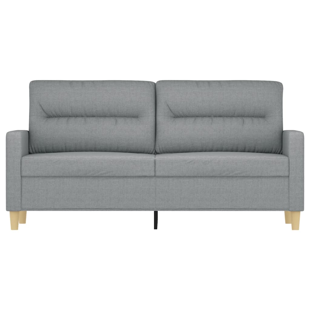 kétszemélyes világosszürke szövetkanapé 140 cm