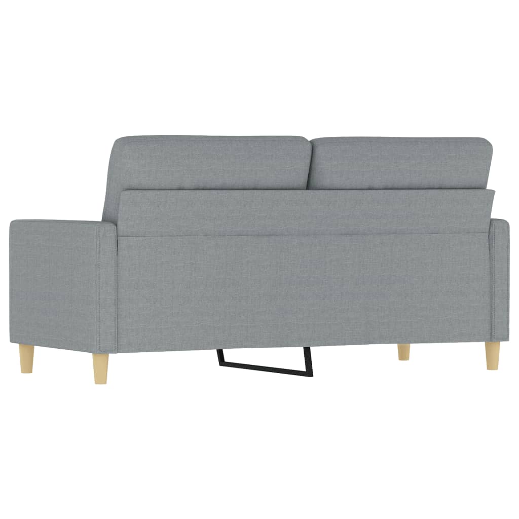 kétszemélyes világosszürke szövetkanapé 140 cm