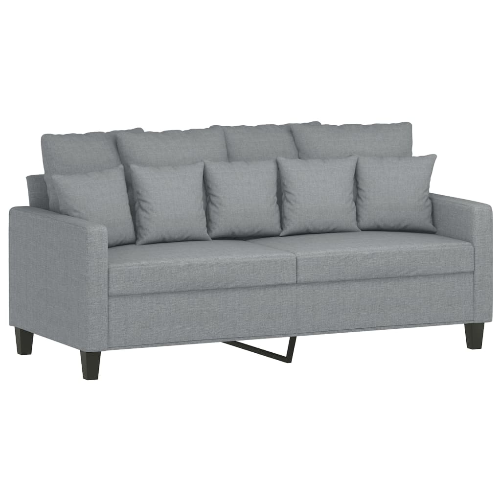 kétszemélyes világosszürke szövetkanapé 140 cm