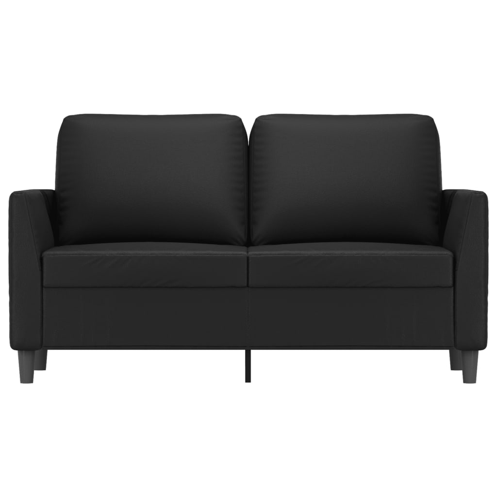 2 személyes fekete műbőr kanapé 120 cm