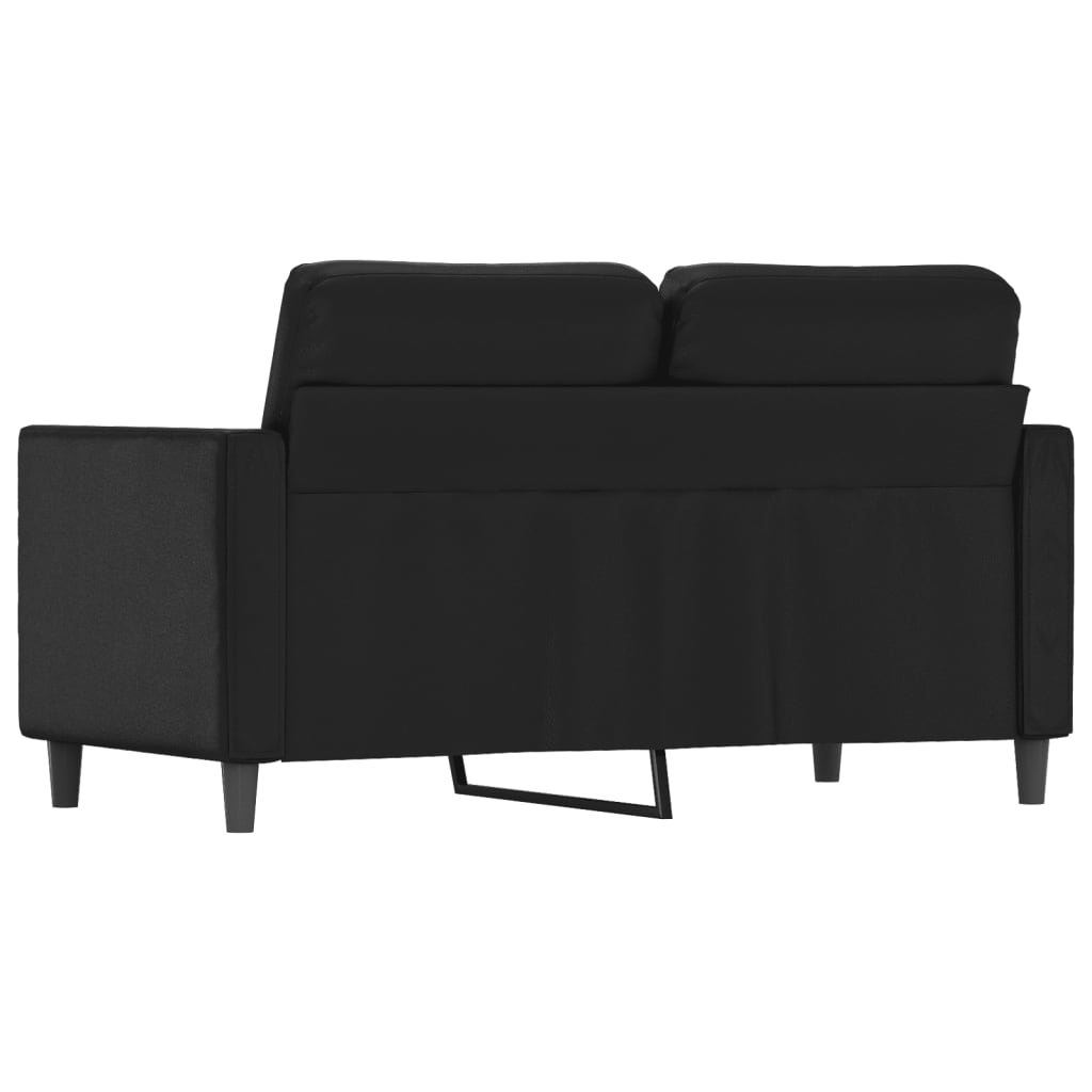 2 személyes fekete műbőr kanapé 120 cm