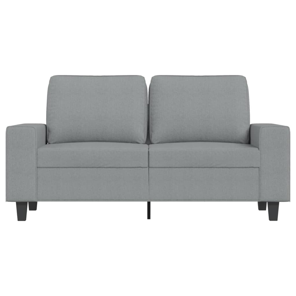 kétszemélyes világosszürke szövetkanapé 120 cm