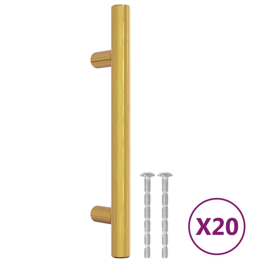 20 db aranyszínű rozsdamentes acél szekrényfogantyú 96 mm