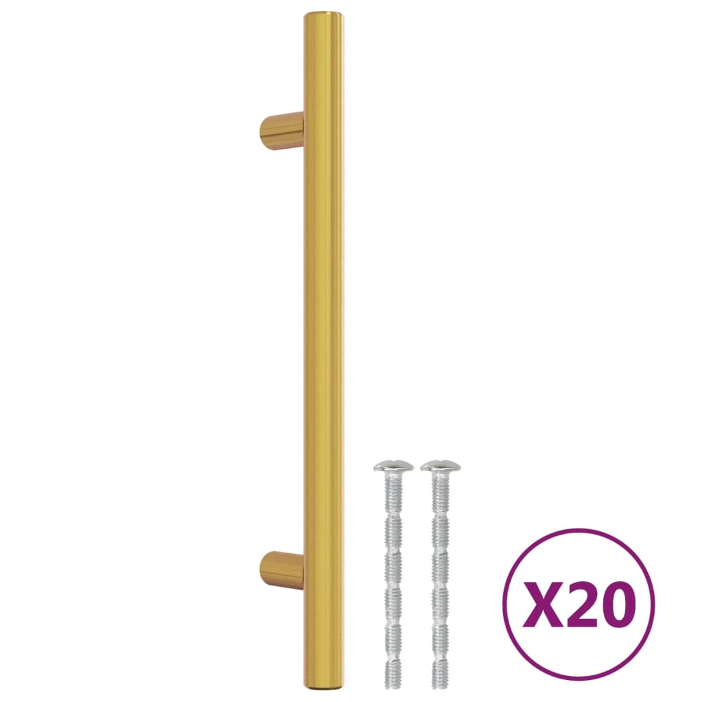 20 db aranyszínű rozsdamentes acél szekrényfogantyú 128 mm
