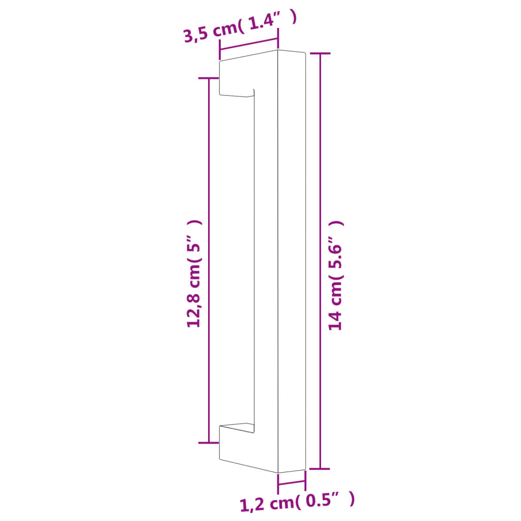 20 db fekete rozsdamentes acél szekrényfogantyú 128 mm