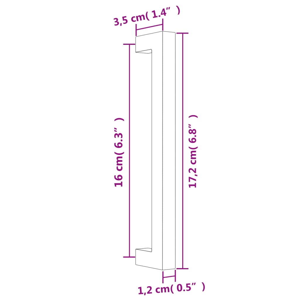 20 db fekete rozsdamentes acél szekrényfogantyú 160 mm