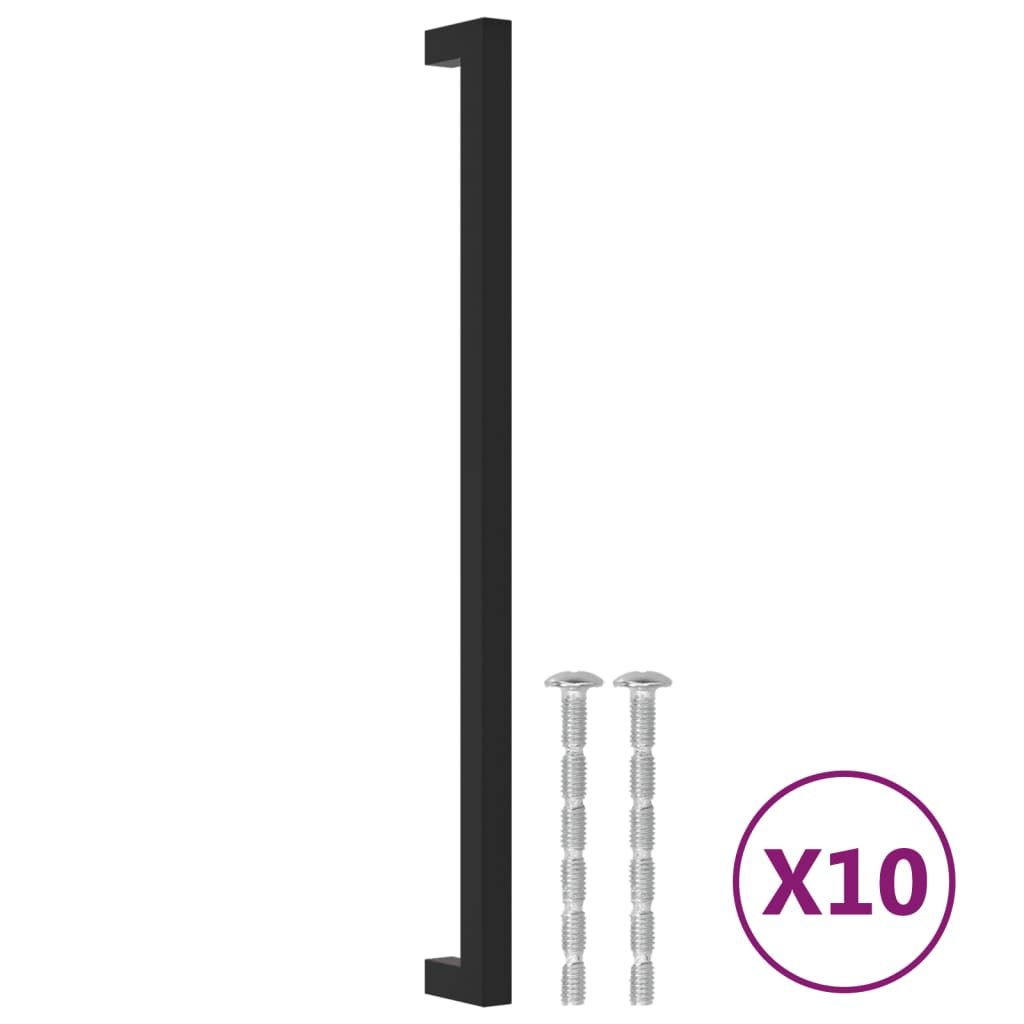10 db fekete rozsdamentes acél szekrényfogantyú 320 mm