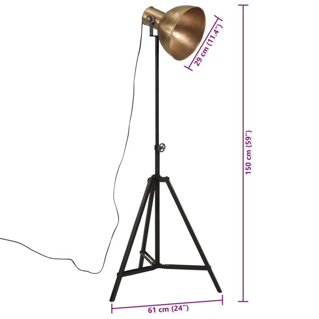 antik sárgaréz állólámpa 25 W 61x61x90/150 cm E27