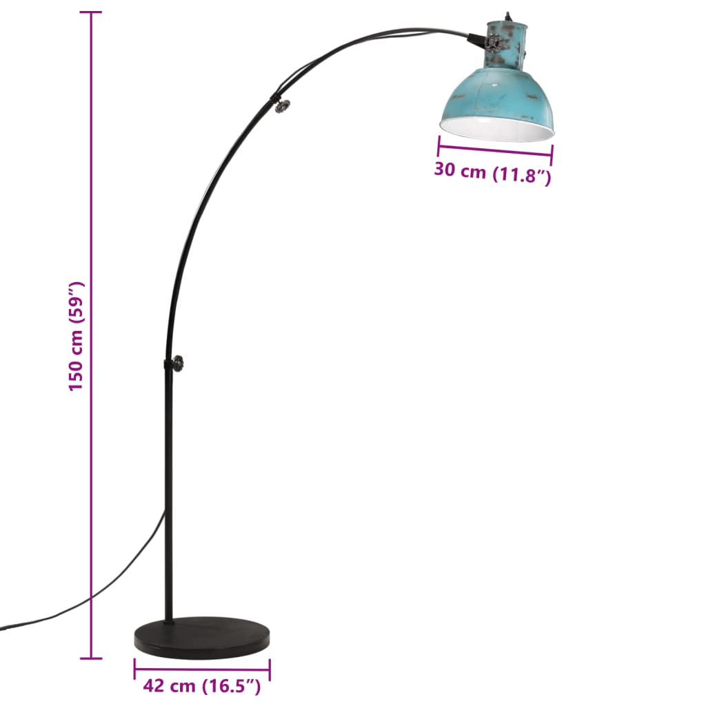 kopott kék állólámpa 25 W 150 cm E27