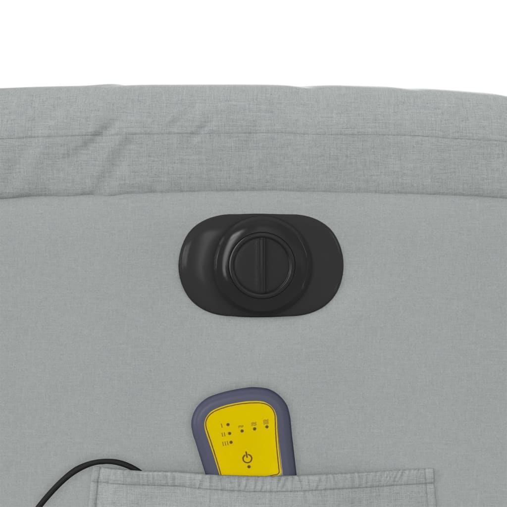 világosszürke szövet dönthető elektromos masszázsfotel