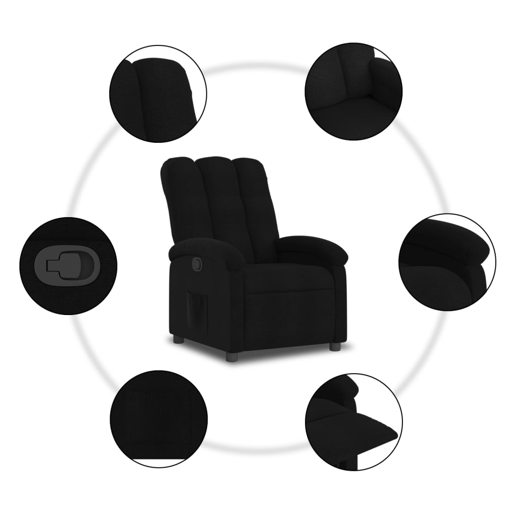 fekete szövet relaxfotel