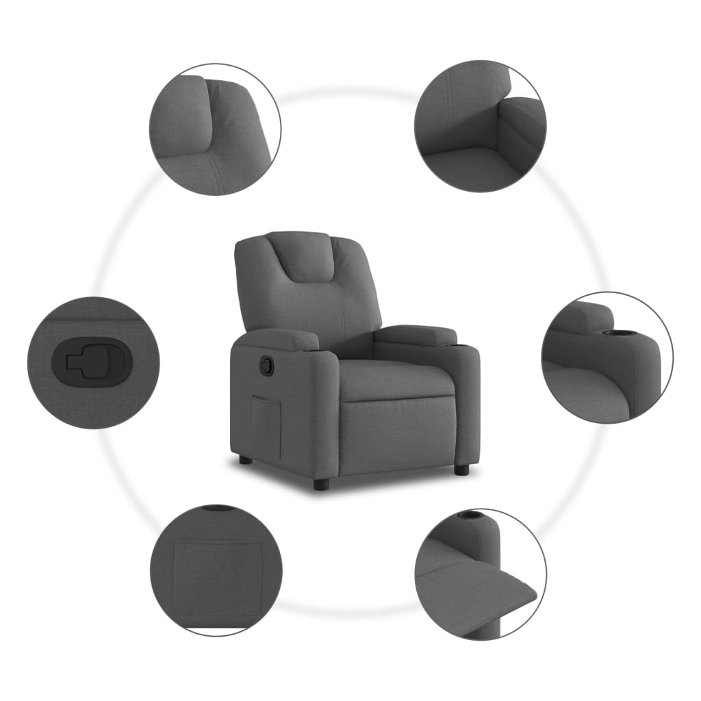 sötétszürke szövet relaxfotel