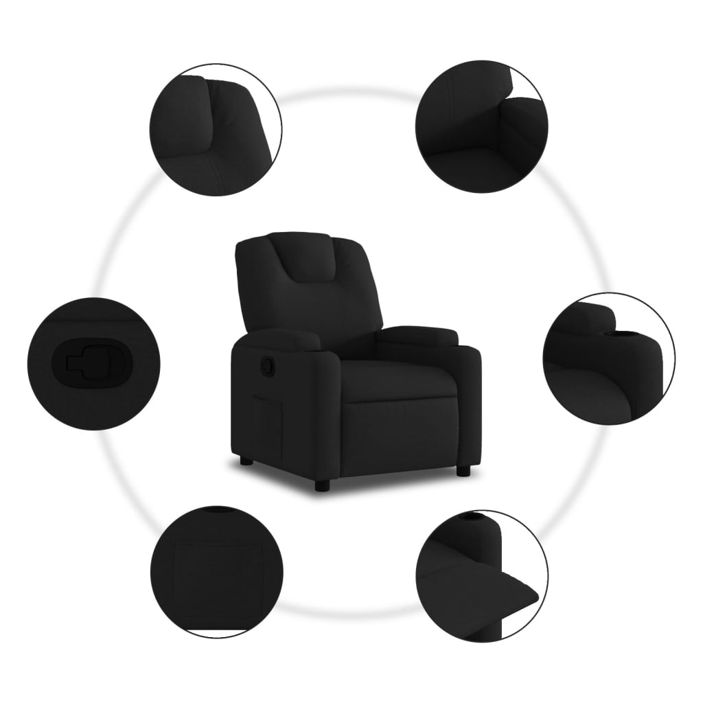 fekete szövet relaxfotel