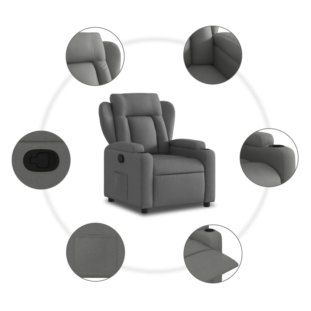 sötétszürke szövet relaxfotel