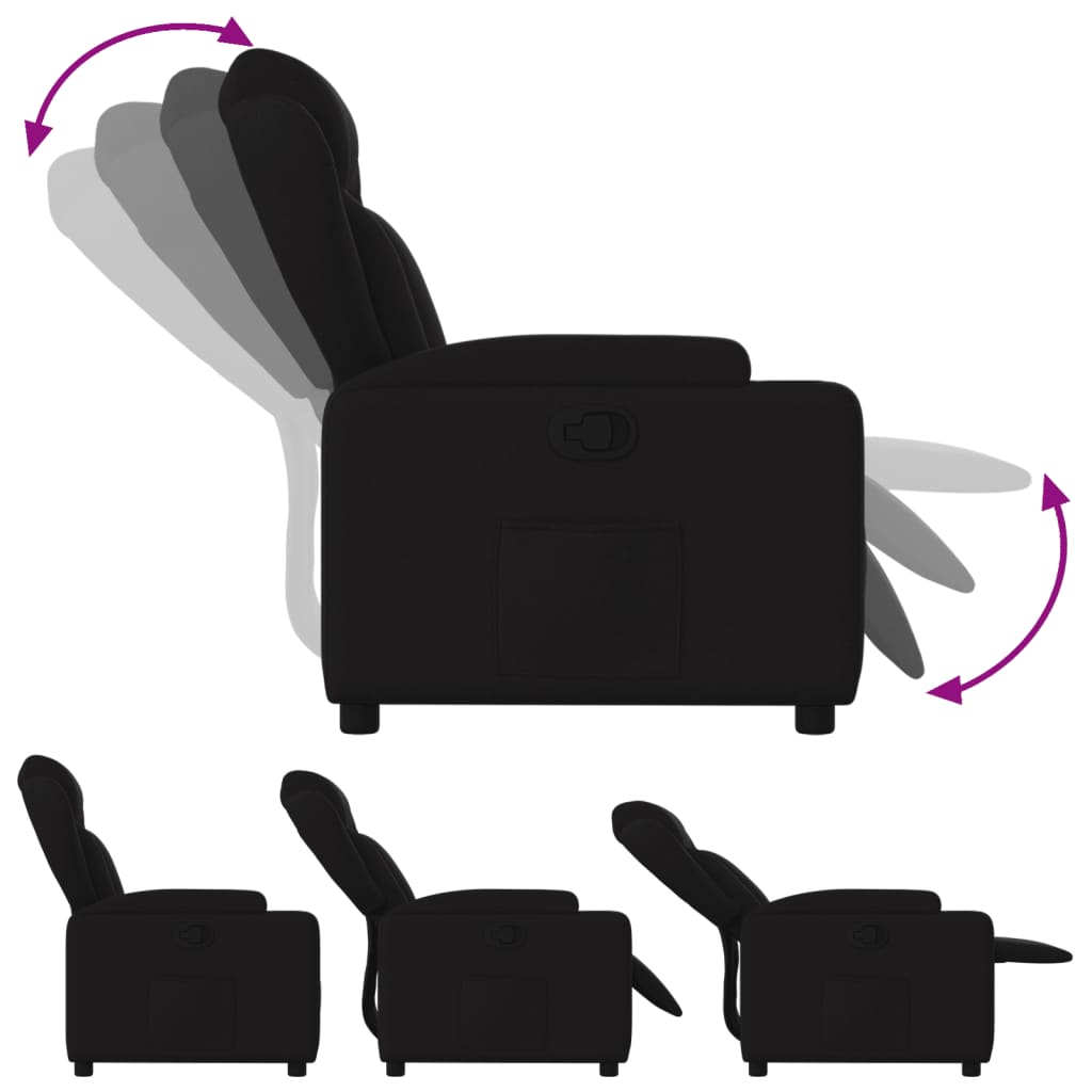 fekete szövet relaxfotel