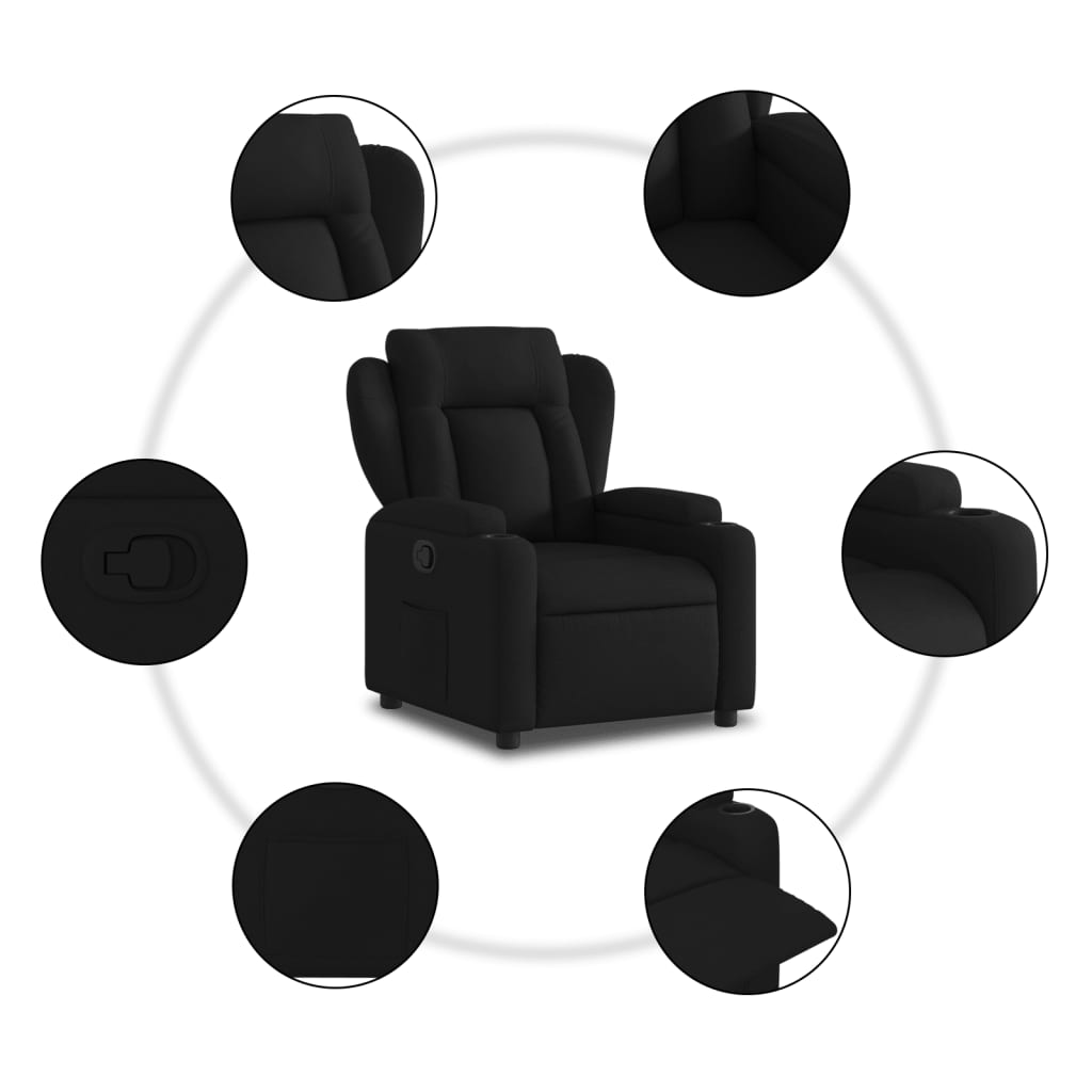 fekete szövet relaxfotel