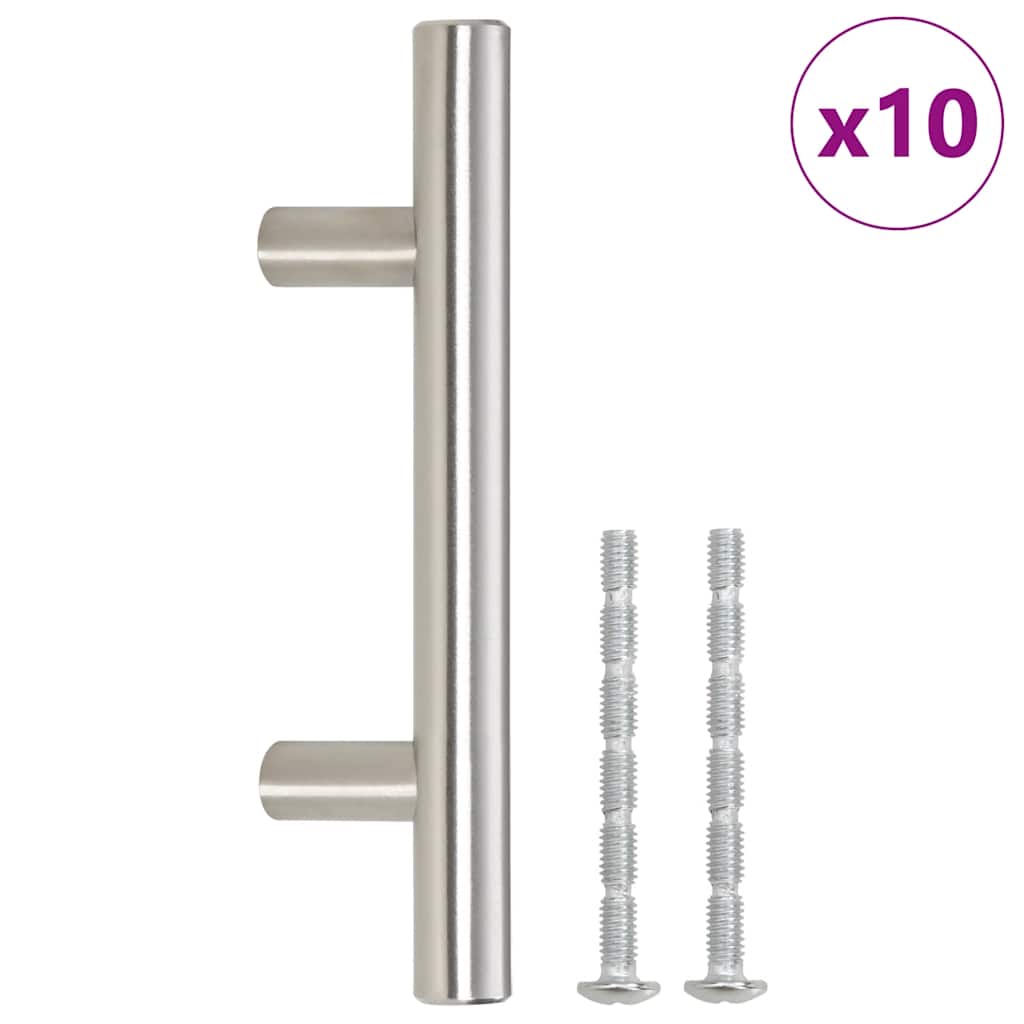 10 db ezüst rozsdamentes acél szekrényfogantyú 64 mm