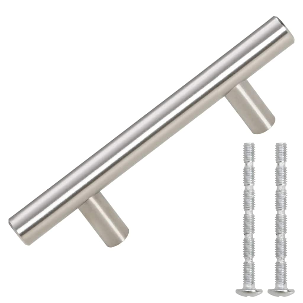 10 db ezüst rozsdamentes acél szekrényfogantyú 64 mm