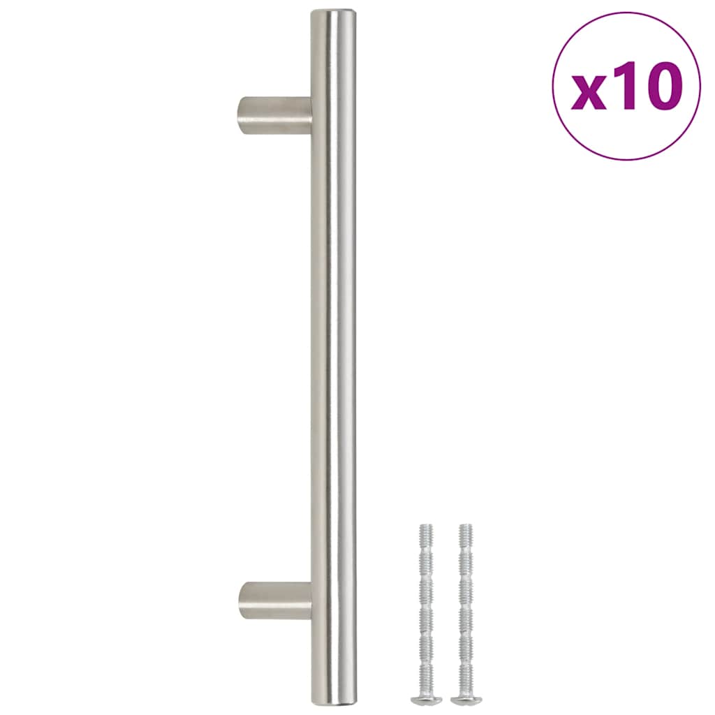 10 db ezüst rozsdamentes acél szekrényfogantyú 128 mm