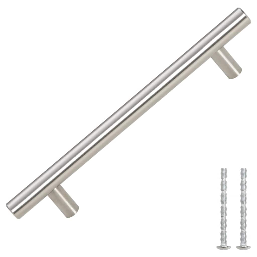 10 db ezüst rozsdamentes acél szekrényfogantyú 128 mm