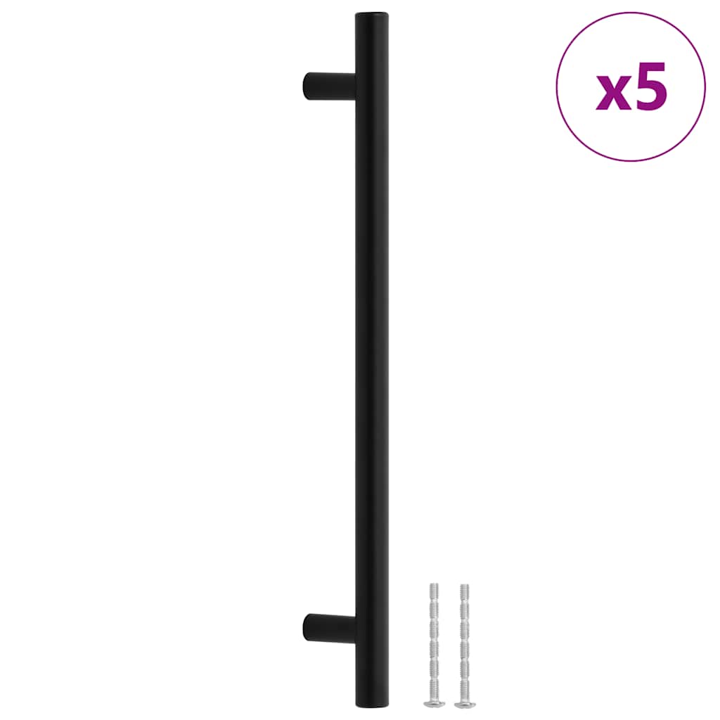 5 db fekete rozsdamentes acél szekrényfogantyú 192 mm