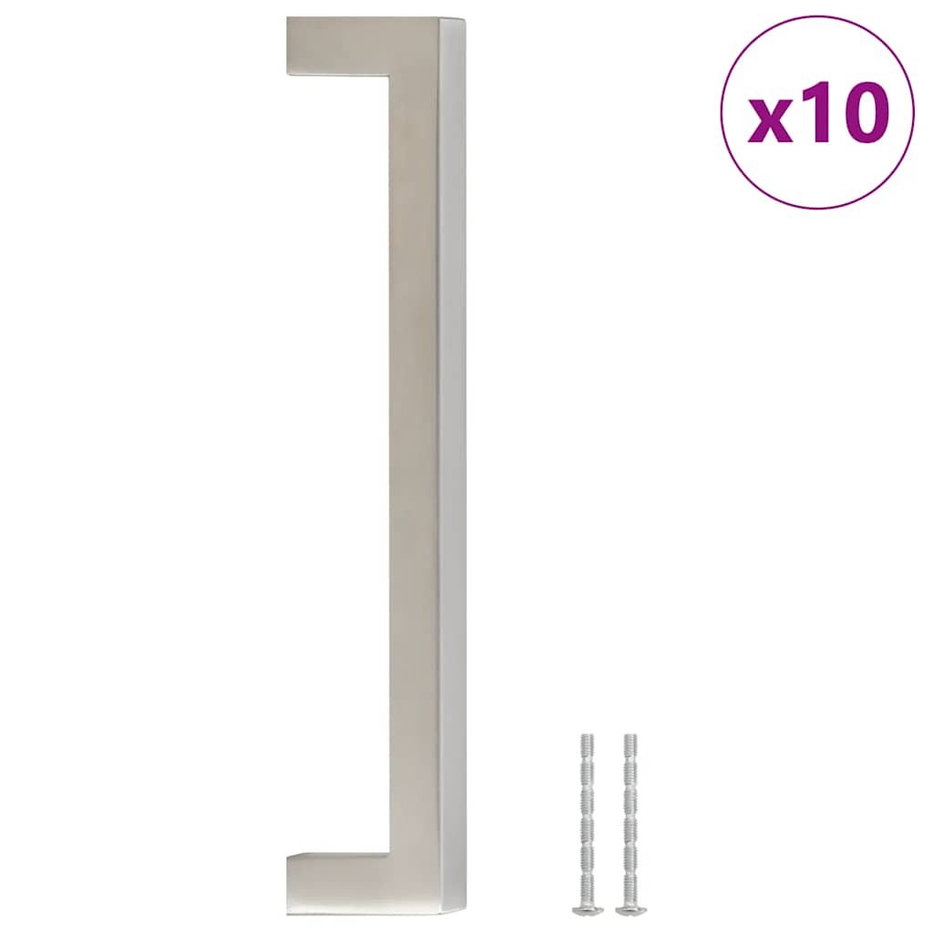 10 db ezüst rozsdamentes acél szekrényfogantyú 160 mm