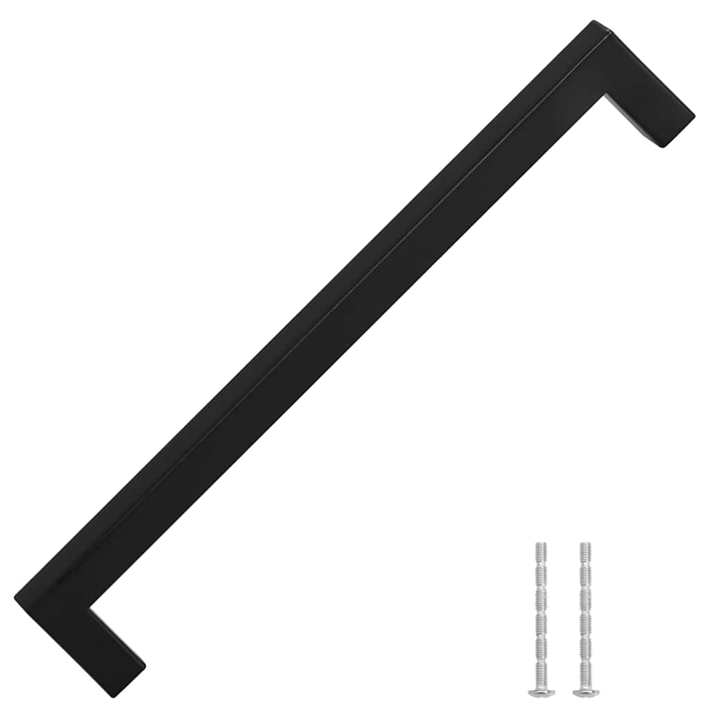 5 db fekete rozsdamentes acél szekrényfogantyú 224 mm