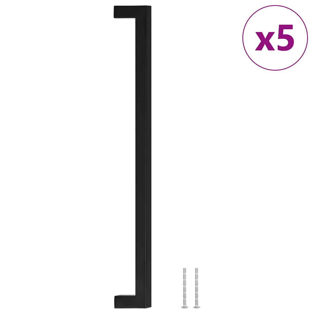 5 db fekete rozsdamentes acél szekrényfogantyú 320 mm