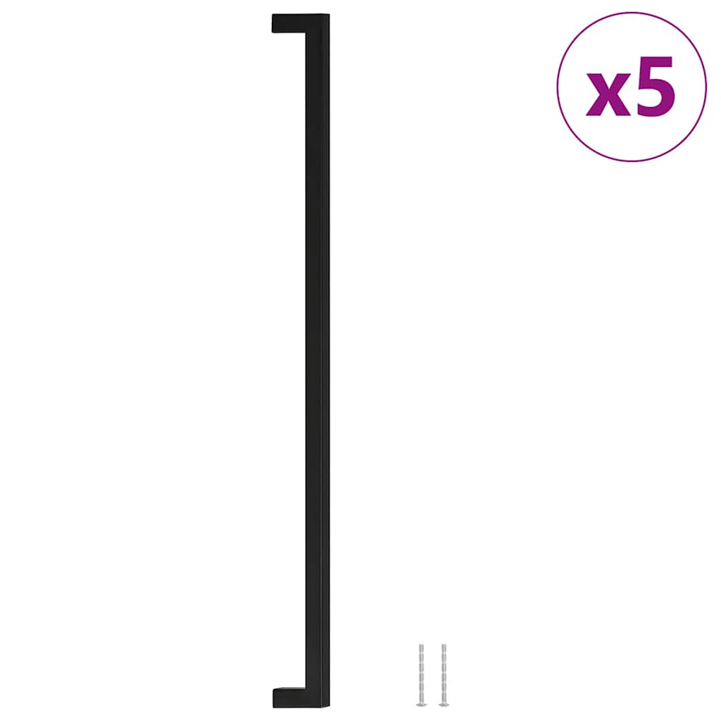 5 db fekete rozsdamentes acél szekrényfogantyú 480 mm