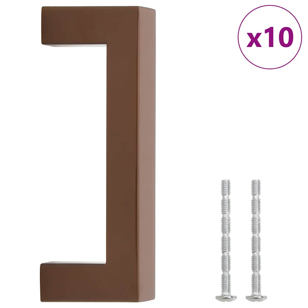 10 db bronz rozsdamentes acél szekrényfogantyú 96 mm