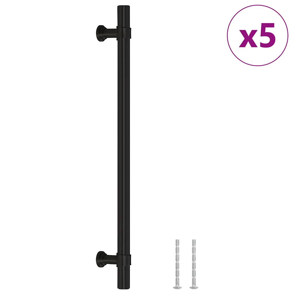 5 db fekete rozsdamentes acél szekrényfogantyú 192 mm