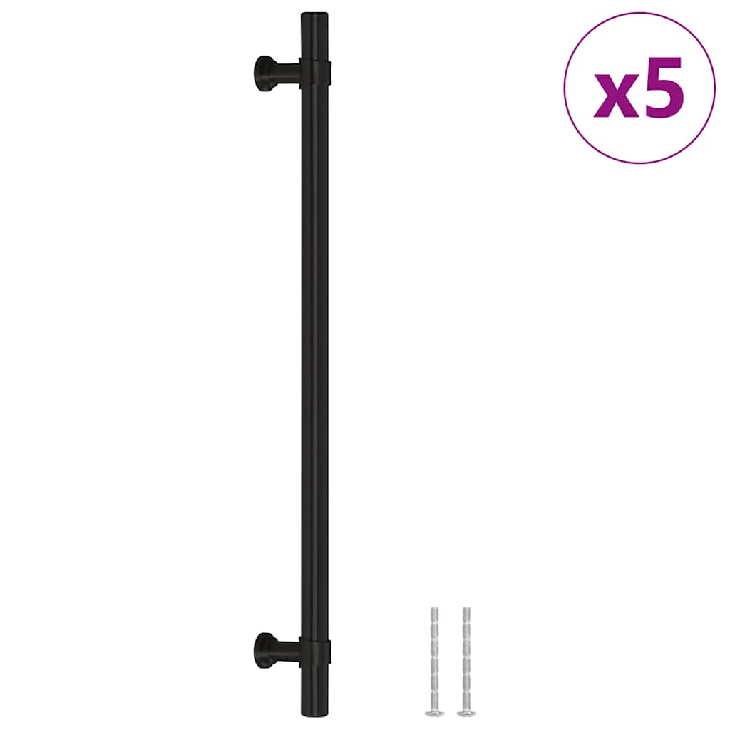 5 db fekete rozsdamentes acél szekrényfogantyú 224 mm
