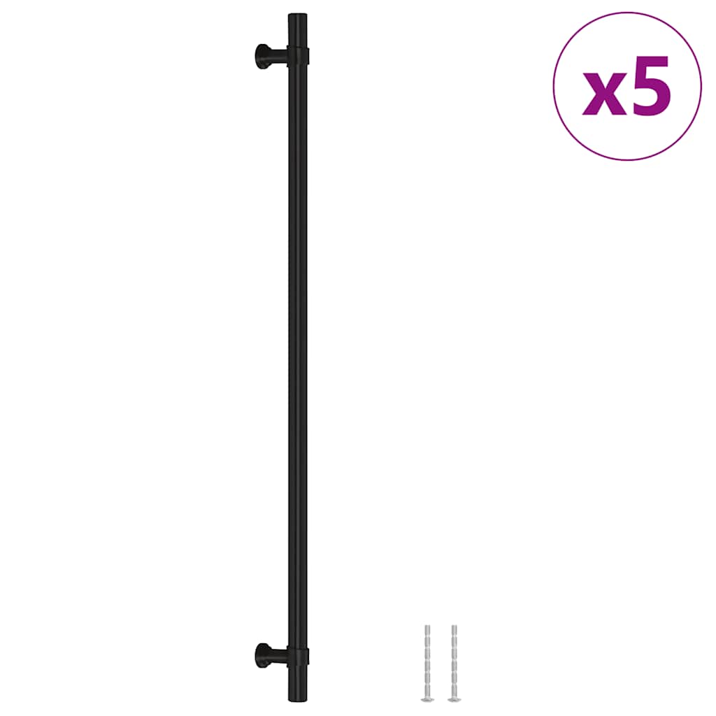 5 db fekete rozsdamentes acél szekrényfogantyú 320 mm