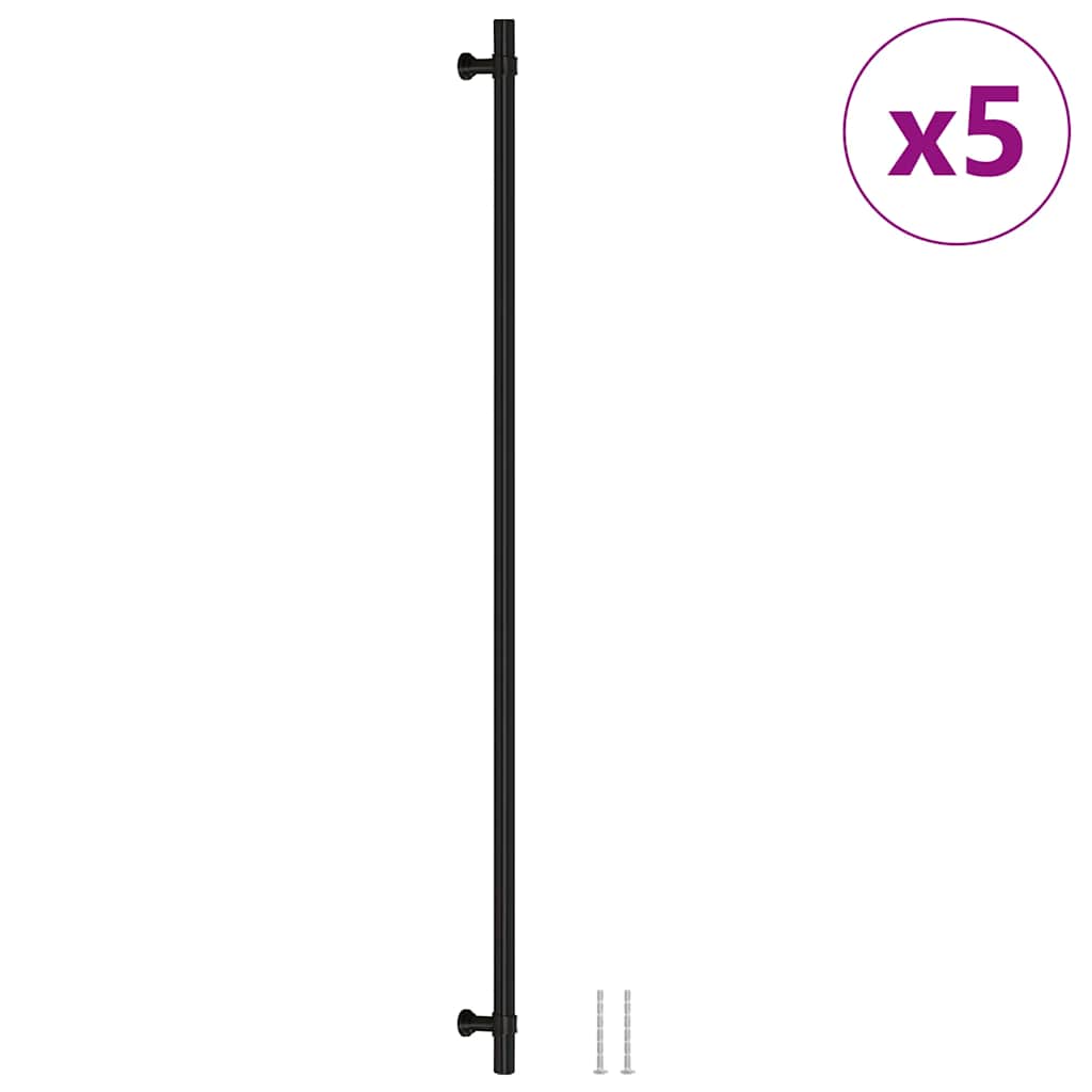 5 db fekete rozsdamentes acél szekrényfogantyú 480 mm