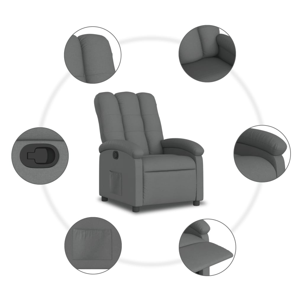 sötétszürke szövet relaxfotel